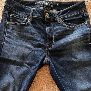 American Eagle Mid Rise Skinny Jean, Dark Wash,  Size 6
